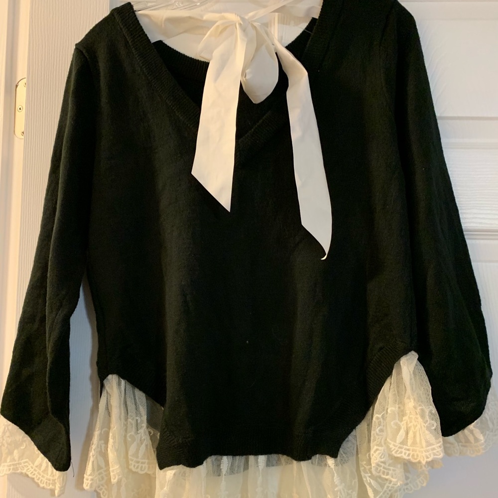 Sweater with white bow!